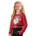 thumbnail image 5 of Xoenoiee Santa Claus Elf Print Girls' T-Shirt Crop Crewneck Tops Graphic Long Sleeve Sweatshirts Christmas Athletic Fall Clothes Pullover Tees, 9-10 Years, 5 of 7