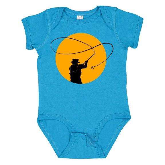 Inktastic Fly Fishing Sun Silhouette Boys or Girls Baby Bodysuit