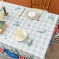 thumbnail image 4 of 4th of July Tablecloth 60" X 102" Patriotic Rectangle Table Cloth - Polyester Stars Stripes Eucalyptus Leaf White Grey Checkered Independence Day Table Cover Reusable Water Resistant, 4 of 6