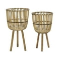 thumbnail image 4 of Sagebrook Home Wicker Modern Boho Bamboo Planter Set, 4 of 8