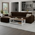 thumbnail image 4 of PAULATO BY GA.I.CO. Sectional Couch Cover - Chaise L-Shape Sofa Slipcover - Washable Corner Couch Covers - 1-Piece Form Fit Stretch Cover - Microfibra Collection - Dark Brown (Left-Facing Chaise), 4 of 4