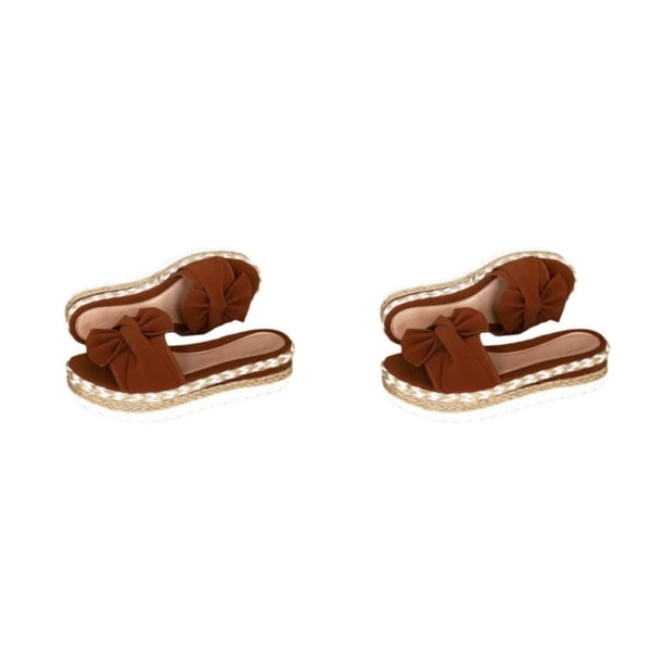 Sonducket Zapatos de plataforma Planos con Bowknot Sandalias de playa Sandalias anchas casuales Moda femenina Diapositivas Calzado para Type6 NO6