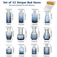 thumbnail image 3 of 12-Piece Glass Bud Vase Set, Small Vintage Flower Vases, Mini Glass Bottles for Rustic Wedding Centerpieces, Home Party Table Decor（Blue）, 3 of 7