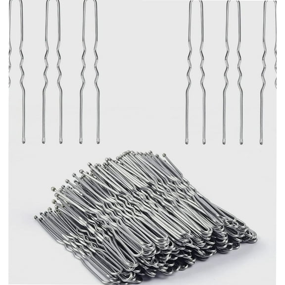 U Shaped Hair Pins, 80Pcs Hair Bun Pins Hair Clips Grips for Women with Box(Silver 6cm/2.4 inch)