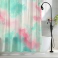 thumbnail image 2 of Ombre Teal Pink Fabric Shower Curtain Abstract Washable Shower Curtains for Bathroom, Waterproof Bath Curtain with Hooks Home Decor 72x84in, 2 of 8
