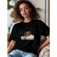 thumbnail image 2 of Women's T-Shirt,Short Sleeve Tee Shirts Casual Tops Woman Big Earrings Crewneck T Shirt for Women, 2 of 8