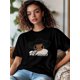thumbnail image 2 of Camiseta de mujer, camisetas de manga corta, camisetas casuales, camisetas de mujer con aretes grandes y cuello redondo para mujer, 2 of 8