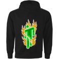 thumbnail image 3 of Billie Eilish Unisex Pullover Hoodie: Airbrush Flames Blohsh (Back Print), 3 of 11