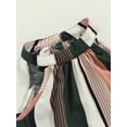 thumbnail image 4 of Kmbangi 2PCS Baby Striped Print Sleeveless Halter Tank Tops + Button Shorts Set Girl's Summer Outfits 3-7Y, 4 of 9