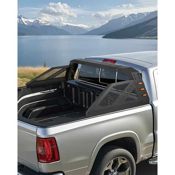 VEVOR Truck Bed Roll Bar Universal Chase Rack with Light for Full-Size Pickup