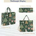 thumbnail image 6 of FORMRS Womens Corduroy Tote Bag Crossbody Shoulder Handbag with Pocket, Green Christmas Trees, 6 of 7