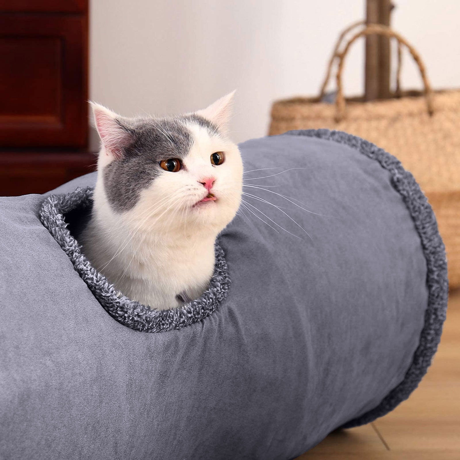 BQBQERT Cats Tunnel Kitten Toy Big Playtube Warm Plush