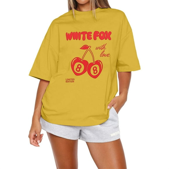 Flash Deal White Fox Sweatshirt Women Tshirt Unisex Streetwear Hip Hop Casual Pullover Tops Great Present For Men Women Womens Graphic T Shirts Rose Gold L Clearance