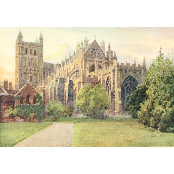 Devon 1913 Exeter Cathedral Poster Print by Frederick J. Widgery (18 x