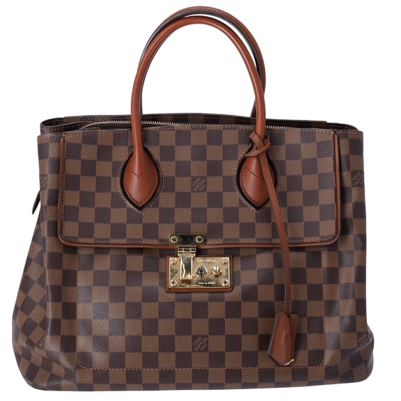 Pre-Owned Louis Vuitton Ascot Damier Ebene Handbag N41273 Canvas