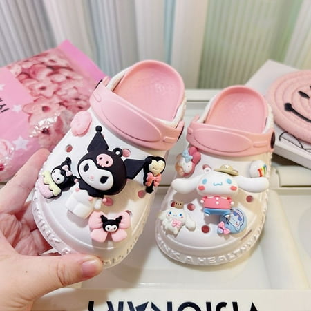 

Cute cartoon girl girl‘s baby hole shoes western style summer summer non-slip indoor home women‘s slippers summer