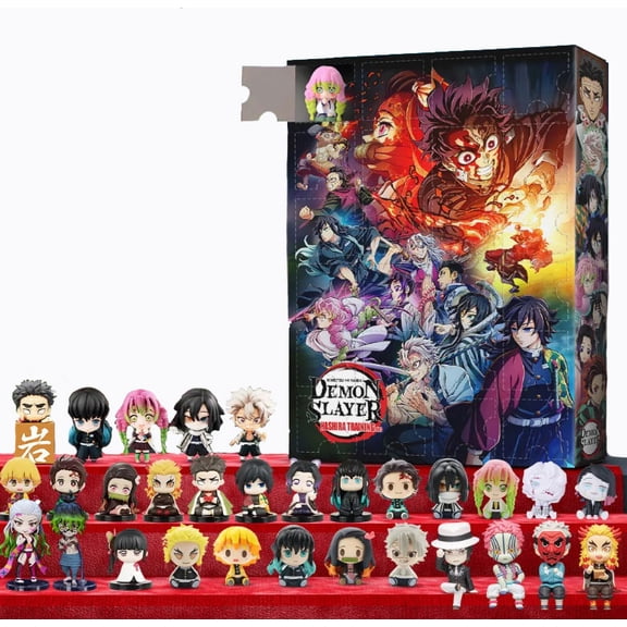 D-emon Slayer: Kimetsu No Yaiba 24-Day Christmas Advent Calendar Doll Cute Cartoon Toy Figurines And Interior Decorations Suitable For Christmas Gift