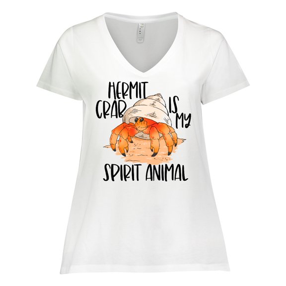 Inktastic Summer Hermit Crab is My Spirit Animal Women's Plus Size V-Neck T-Shirt