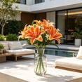 thumbnail image 6 of Beautynvta Artificial Lily Flowers, 12.2'' Faux Silk Lily Flowers with Stems Plastic Plants Flowers Fake Flowers for Home Hotel Flower Arrangement Party Decor, 6 of 6