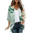 thumbnail image 2 of Nrmvnmi Women Open Front Lightweight Cardigan Summer Puff Sleeve Cardigans Fashion Floral Printed Kimono Cardigan Casual Loose Fit Cover Up Blouse Tops, 2 of 5