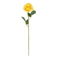 thumbnail image 1 of Flor de rosa artificial con hojas verdes, rama de flor de seda falsa realista, decoración para el hogar, la oficina, la boda, la fiesta, centro de mesa, 1 of 8