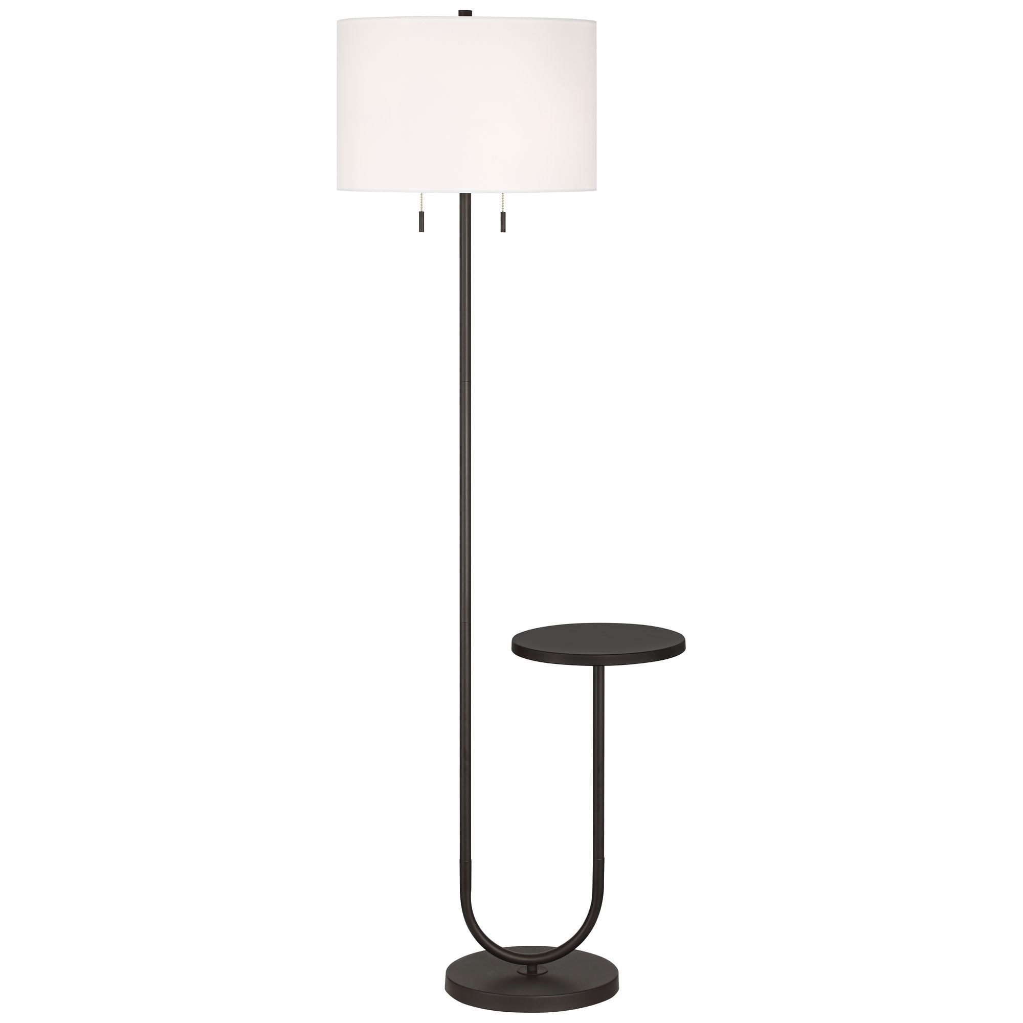 360 Lighting Deva Modern 61" Tall Standing Floor Lamp Side Table Pull Chain Bronze Metal Living Room Bedroom House Reading Office