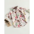 thumbnail image 3 of Toddler Baby Boy Western Clothes Cow Print Button Up Shirts Lapel Short Sleeve Dress Shirt Cowboy Summer Tee Tops, 3 of 8