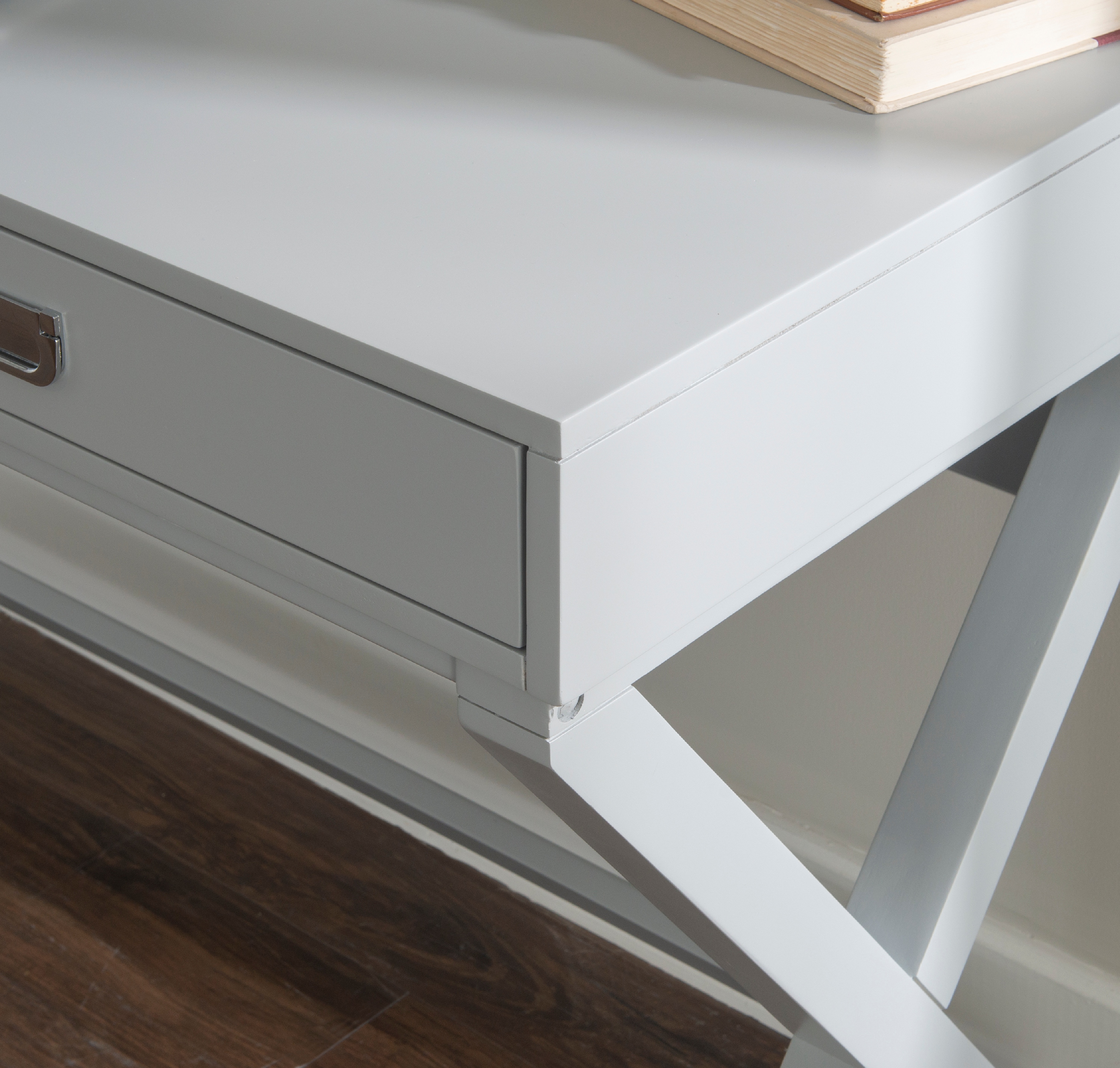 Linon Peggy 2-Drawer 44" Writing Desk, Gray