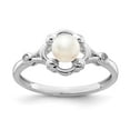 thumbnail image 7 of 925 Sterling Silver Rhodium-Plated Freshwater Cultured Pearl and Diamond Ring Size 5, 7 of 7