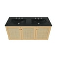 thumbnail image 4 of Classe 48" Wall-Mounted Bathroom Vanity in Natural Oak with Black 3-Hole Widespread Double Basin Sink Top, 4 of 5