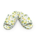 thumbnail image 2 of COEQINE Lemon Lily White Womens Fuzzy Slippers House Shoes Open Toe Indoor Slippers Soft Lightweight Quiet Fluffy Slides Machine Washable Footwear for Ladies Her Mom, 36-37, 2 of 7