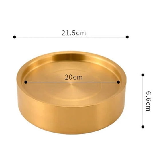 Stainless Steel Sashimi Ice Plate, Thickened Heat Insulated Seafood Serving Tray For Salmon, Sushi, And Raw Fish, Elegant Gold Or Silver Finish Available For Home Or Restaurant Dining Use(gold-22CM)