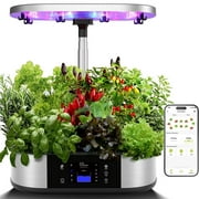 Shininglove Hydroponics Growing System 12 Pods, inbloom Indoor Herb Garden with LEDs Full-Spectrum Plant Grow Light with App Controlled
