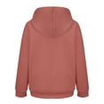 thumbnail image 5 of Women's Solid Color Pullover Hoodie with Drawstring and Side Pockets, French Terry Casual Streetwear Sweatshirt for Lounge Comfort, Daily Wear and Outdoor Activities Pink XL, 5 of 9