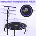 thumbnail image 6 of Jump Into Fun 48" Rebounder Trampoline for Adults, 330LBS Foldable Fitness Trampoline with Bungees, Adjustable Handlebar, Noise-free Exercise Rebounder for Indoor Workout, 6 of 9