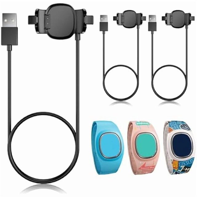 3 Pack Compatible with Disney-Magic Band Plus Charger, 3.3ft Replacement Charger Only Compatible with Disney-Magic Band+, Black