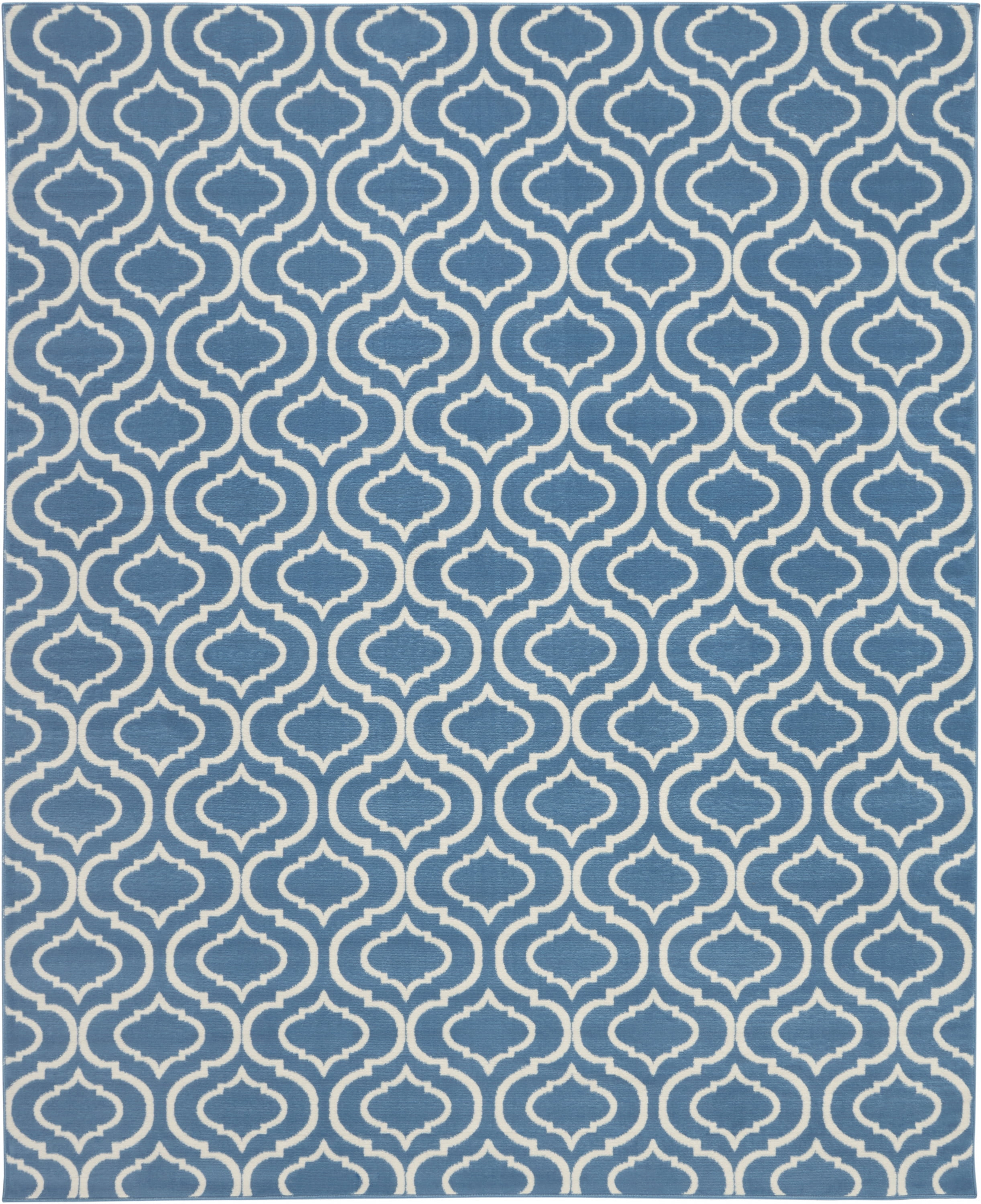 Nourison Jubilant Trellis Blue 8'6" x 12" Area Rug, (9x12)