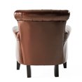 thumbnail image 5 of Kd Chestnut Leather Chair - Stitching, Rolled Arms And , Supported By Birch Wood Legs For Living Room Seat Stylish Tufting, Comfortable Arms, Stable Home Decor Or Study, 5 of 6