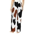 thumbnail image 3 of Daiia Brown Black Cow Women's Sleep Pant with Pockets and Drawstring,Pajama Pants-X-Large, 3 of 9
