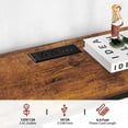thumbnail image 3 of Long Narrow Console Table with Charging Station, Rustic Brown, 3 of 5