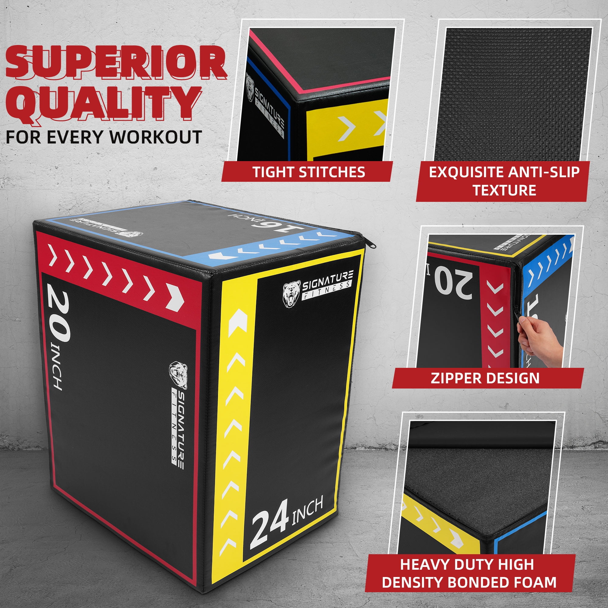 Fitvids 3-in-1 Rotatable Plyometric Jump Box, Jumping Exercise