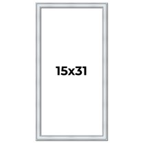 15x31 Frame Sterling Silver Solid Wood Picture Frame | 1.25 Inch Moulding Width | 0.75 Inch