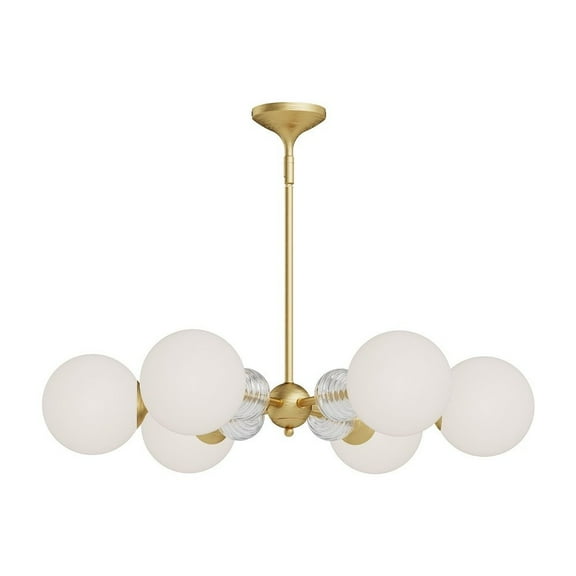 CH415330BGOP-Alora Lighting-Celia - 6 Light Chandelier-4.5 Inches Tall and 30.25 Inches Wide-Brushed Gold Finish