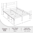 thumbnail image 2 of Yaheetech Metal Platform Bed Frame with Headboard and Footboard, Queen Size, White, 2 of 8