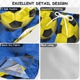 thumbnail image 4 of Yellow Blue Soccers Footballs Swim Trunks Board Shorts Beach Pants Bathing Bottoms XS, 4 of 8