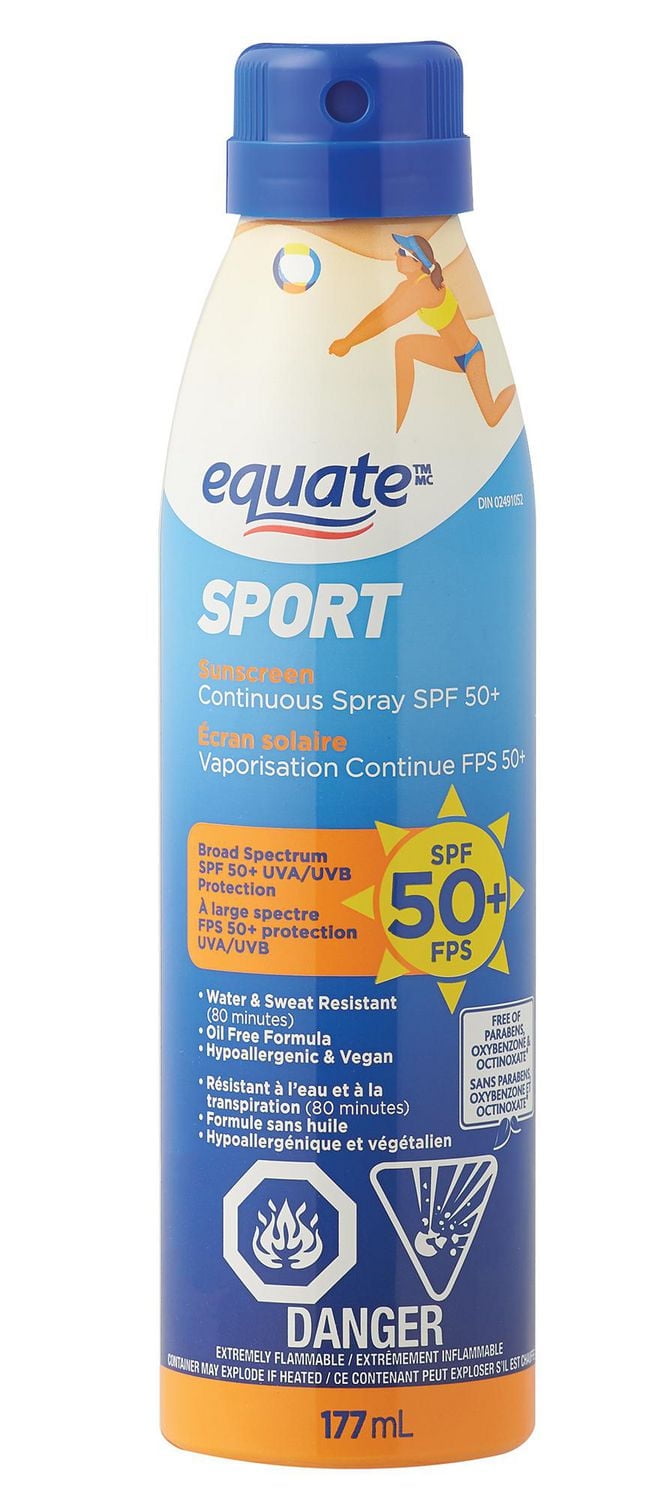 Equate Sport SPF 50+ Continuous Spray Sunscreen, 177mL
