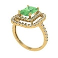 thumbnail image 2 of 2.62 ct Emerald Cut Simulated Green Diamond with Simulated Diamond Halo Accents 14K Yellow Gold Womens Engagement Ring, 2 of 6