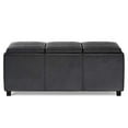 thumbnail image 4 of Simpli Home Avalon Rectangle Storage Ottoman with 3 Flip Over Serving Trays, Distressed Black Faux Leather, 4 of 5