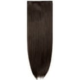 thumbnail image 2 of SHCKE Clip in Hair Extensions 24" Straight Hair Extension 3Pcs Medium Brown Clip On Hair Extensions Heat Resistant Synthetic Fiber Hair Pieces for Women, 2 of 5