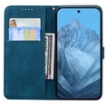 thumbnail image 4 of For Google Pixel 7 5G 6.3" Large Butterfly Pattern Embossed Strong Magnetic Attachment/Closure, Card Slots/Pocket, PU Leather Flip Wallet Case ﻿,Blue,For Pixel 7 5G, 4 of 6
